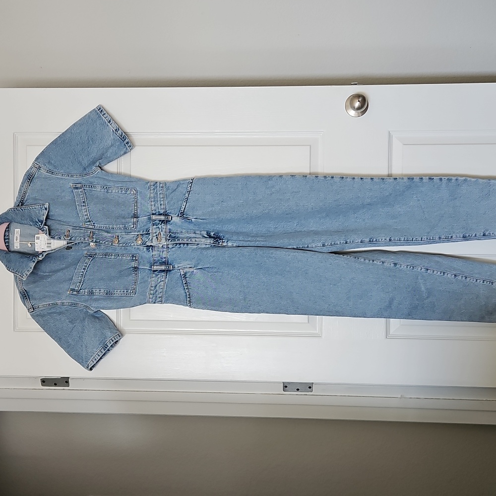 Mango - Denim Jumpsuit with Pockets